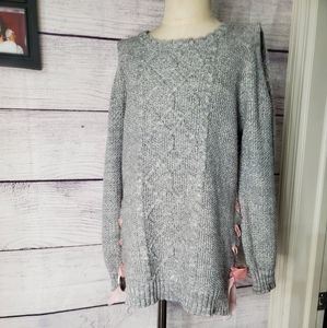 Cold shoulder sweater